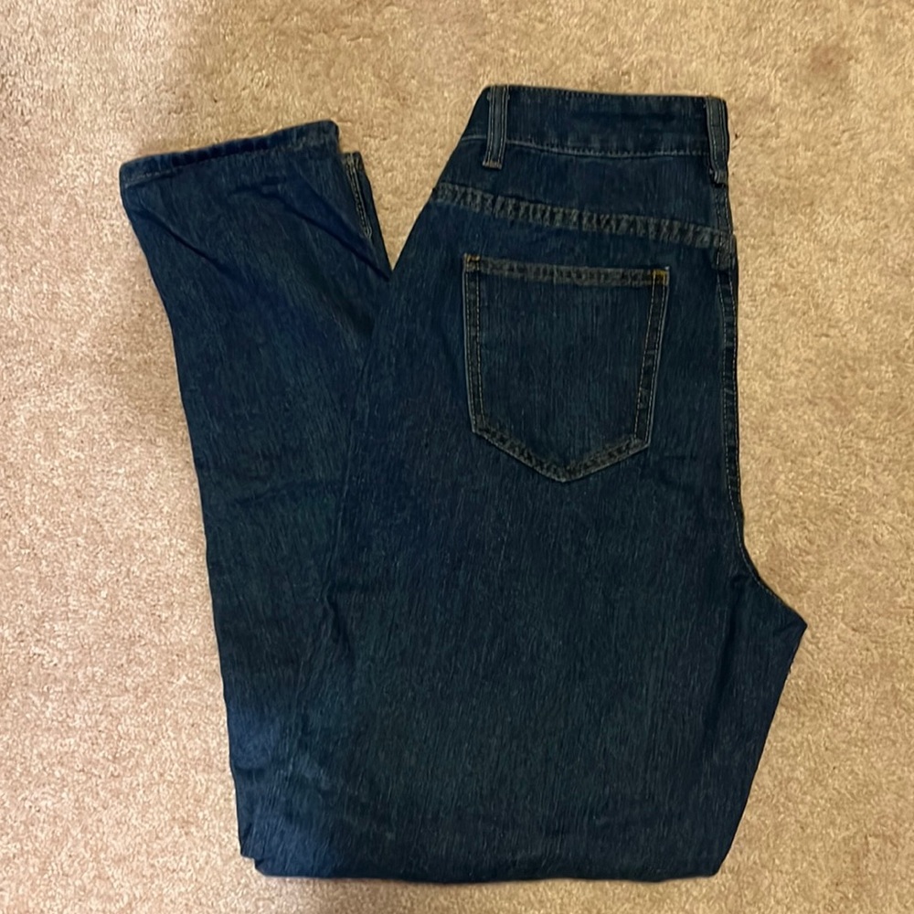 Prettylittlething dark blue mom jeans